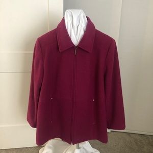 Penningtons size 1X cherry pink wool blend jacket blazer